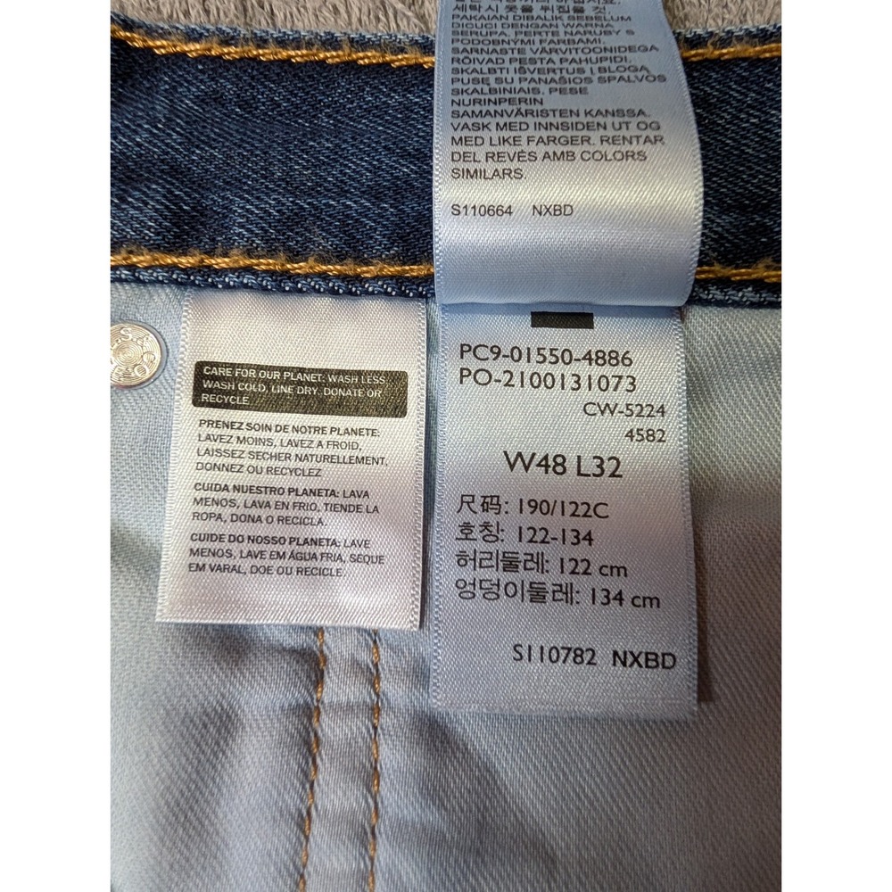 Levis 550 Mens Relaxed Fit Straight Leg Jeans Blue Medium Wash 48x32 01550-4886 - Picture 6 of 8
